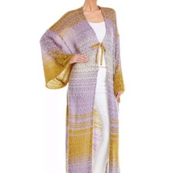 RARE Free People Boho Bell Sleeve & Side Slits Kimono Cardigan - Picture 16 of 16